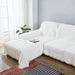 Cotton Geometrical Sofa Cover, Sectional Couch Covers for 2 Cushion Couch Couch Cover Living Room Throws Blankets Sofa Slipcovers, Furniture Protector for Pets (Medium, 71" X 91", White)