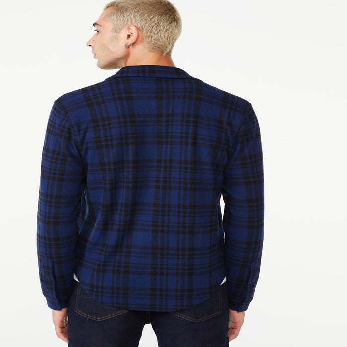 Free Assembly Men'S Knit Flannel Shirt