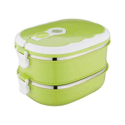 Thermal Lunch Box, 2 Layer Bento Boxes for Student/Adult,  Portable Stainless Steel Food Containers, Leak Proof Microwave Safe