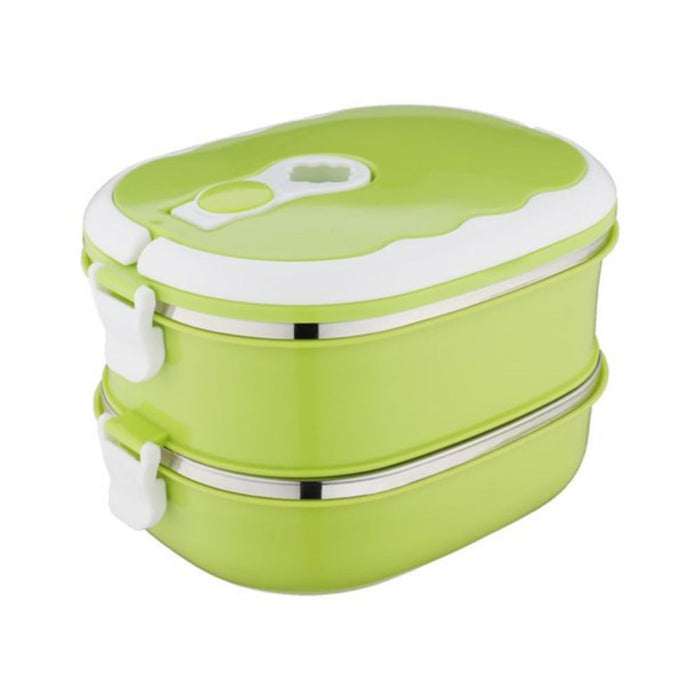 Thermal Lunch Box, 2 Layer Bento Boxes for Student/Adult,  Portable Stainless Steel Food Containers, Leak Proof Microwave Safe