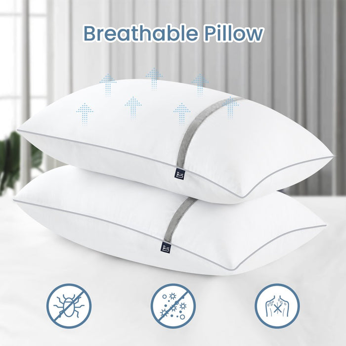 Pillows for Bed Set of 2 King Size, down Alternative Pillows Ultra Soft Fiber Fill