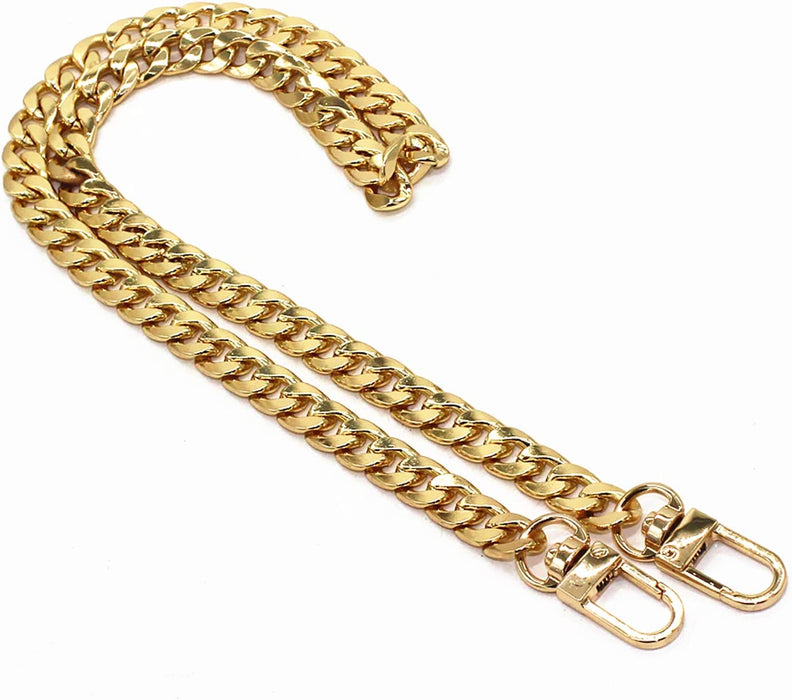 DIY Iron Flat Chain Strap Handbag Chains Purse Chain Straps Shoulder Cross Body Replacement Straps with Metal Buckles (31.5", Silver)
