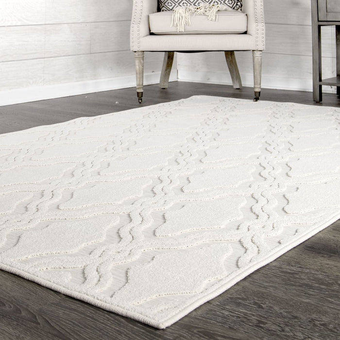 My Texas House Cotton Blossom, Country/Cottage, Geometric, Woven Area Rug, 5'2" X 7'6"