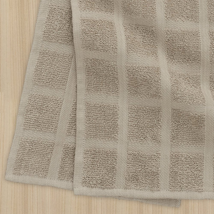My Texas House Textured 16" X 28" Cotton Kitchen Towels, 4 Pieces, Beige