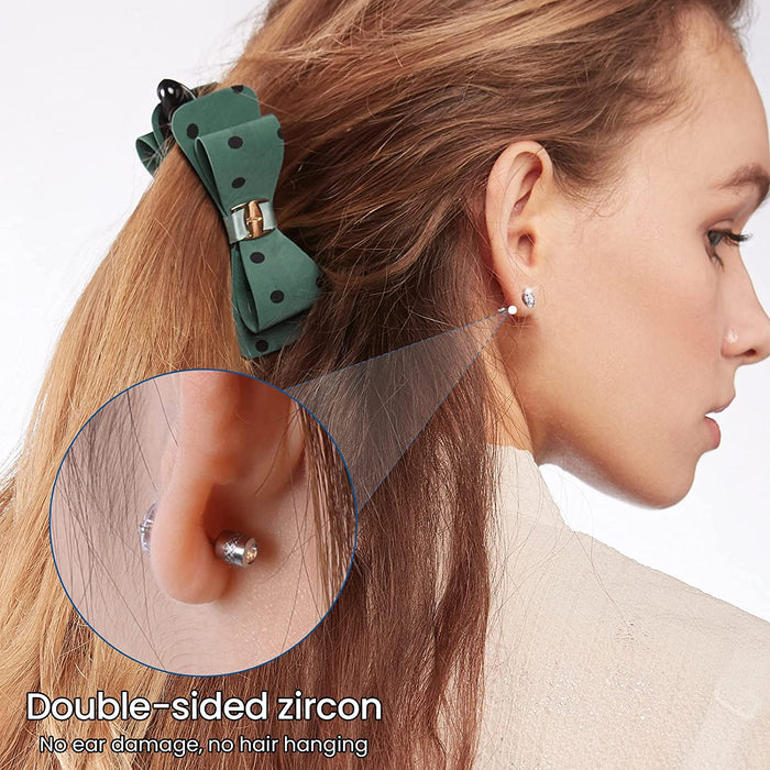 Cubic Zirconia Hypoallergenic Stud Earrings for Women Men Girls Statement Cartilage Fashion Surgical Steel Helix Earrings 5 Pairs