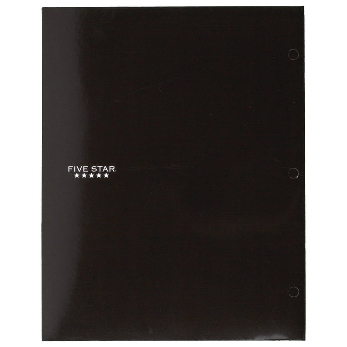 Five Star 4-Pocket Paper Folder, 12" X 9.5" , Black (33601)