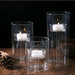 Glass Hurricane Candle Holder for Pillar Candles - Glass Cylinder Vase for Centerpieces Clear Seeded Home Decor for Kitchen Table Living Room