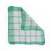 Set of 24 Kitchen Towels Dish Cloths Soft Green Checkered Pattern 100% Cotton 12X12"