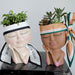 Smiley Face Flower Pot Head Planter for Indoor Outdoor Planter Resin Head Planter Pot with Drainage Hole Two Hand Hold Cute Face Succulent Pots with Closed Eyes for Garden Planter (Dark)