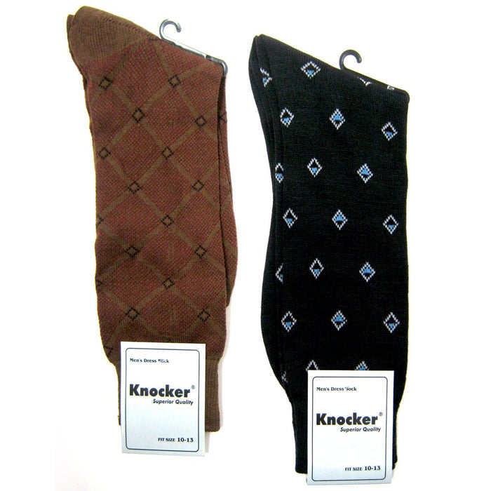 6 Pairs Mens Dress Socks Multi Color Print Casual Work Size 10-13 Fashion Crew !