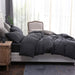 Jersey Knit Duvet Cover Set 100% T-Shirt Cotton Super Soft Comfy 3Pc Bedding Set with Zipper Closure (Heather Charcoal Grey, King)