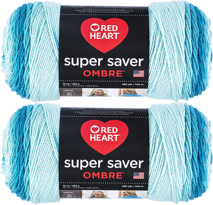 Red Heart Super Saver Jumbo Yarn, Sunny 2 Pack