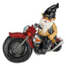 Axle Grease the Biker Garden Gnome Motorcycle Statue, 13 Inch, Polyresin, Full Color