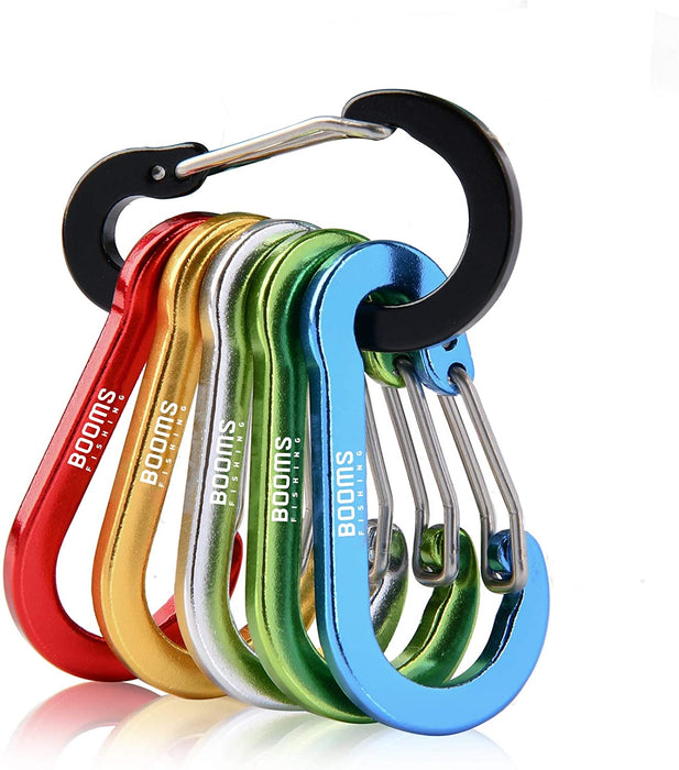 CC1 Multi-Use Carabiner Clip, 6 Pack Small Caribeener Clips, Mini Keychain Caribeaner Clip 2 Inch, Aluminum D Ring Carabiners, Multi-Colored