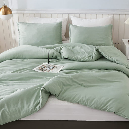 Comforter Full Size Set Sage Green, 3 Pieces Lightweight Bed Solid Summer Bedding Comforters & Sets, Soft All Season Quilt Blanket (79X90In Comforter & 2 Pillowcases)