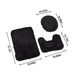 Clearance Household Supplies Solid Color 3 Piece Bathroom Rug Set Bathroom Toilet Carpet Anti-Slip Mat Solid Color Bathroom Toilet Floor Mat