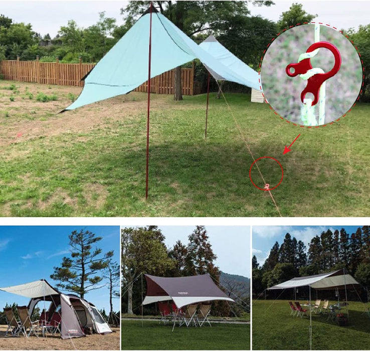 Aluminum Alloy Guyline Cord Adjuster Tent Tensioners Rope Adjuster for Tent Hiking Camping