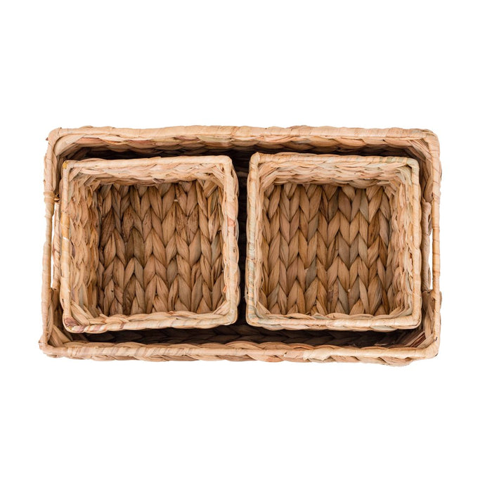 Better Homes & Gardens Woven Natural Water Hyacinth Organizational Basket Set of 3