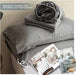 Simple&Opulence 100% Linen Sheet Set Solid Color-4 Pcs Washed French Linen Bed Sheets(1 Flat Sheet,1 Fitted Sheet,2 Pillowcases)-Breathable Bedding Set (Grey, Queen)