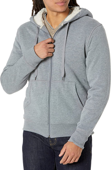 Amazon Essentials Men'S Sherpa-Lined Full-Zip Hooded Fleece Sweatshirt