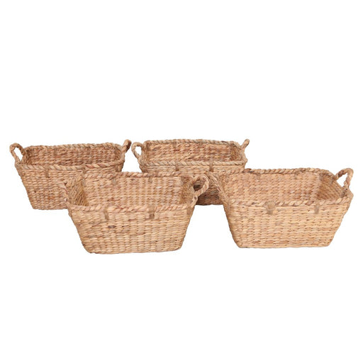 Better Homes & Gardens Rectangular Water Hyacinth Basket, Set of 4