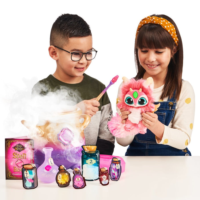 Magic Mixies - Magical Misting Cauldron with Interactive Pink Plush Toy - Electronic Pets
