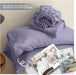 Simple&Opulence 100% Linen Sheet Set Solid Color-4 Pcs Washed French Linen Bed Sheets(1 Flat Sheet,1 Fitted Sheet,2 Pillowcases)-Breathable Bedding Set (Queen, Lilac)