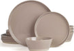 Saturn Dinnerware Sets, 12 Piece Dish Set, Plates and Bowls Sets for 4, White