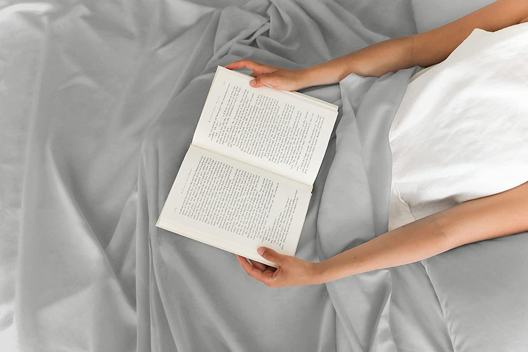 Queen Size Sheet Set - Breathable & Cooling Sheets - Hotel Luxury Bed Sheets - Extra Soft - Deep Pockets - Easy Fit - 4 Piece Set - Wrinkle Free - Comfy – French Grey Bed Sheets - Queen Sheets