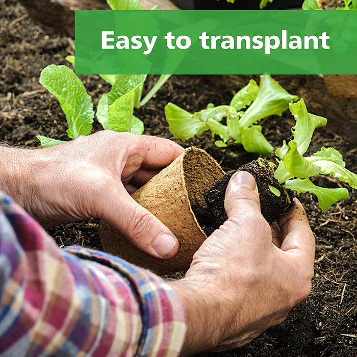 50 Pcs Peat Pots, Biodegradable Eco-Friendly Plant Seedling Starters Kit, Seed Germination Trays with 10 Plant Markers for Vegetable Tomato Saplings & Herb Seed Germination