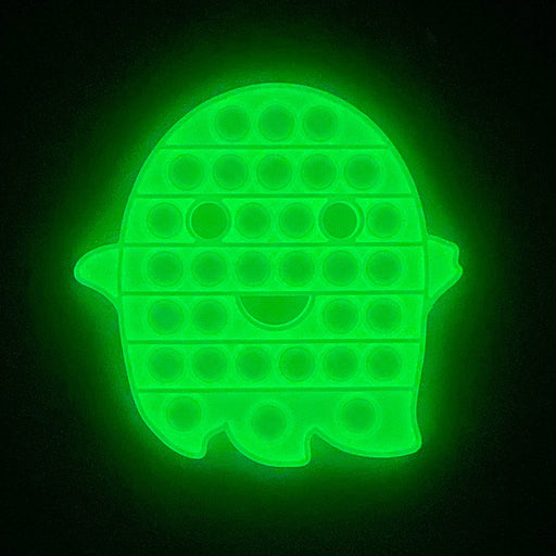Push Bubbles Pop Fluorescent Fidget Sensory Toy, Glow in the Dark Fidget Toys Stress Relief Silicone Bubble Toy Autism ADHD Anti-Anxiety Tools for Kids and Adult(Ghost)
