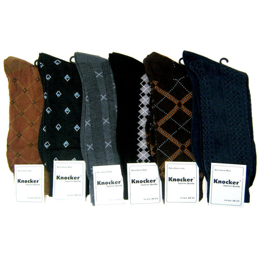 6 Pairs Mens Dress Socks Multi Color Print Casual Work Size 10-13 Fashion Crew !