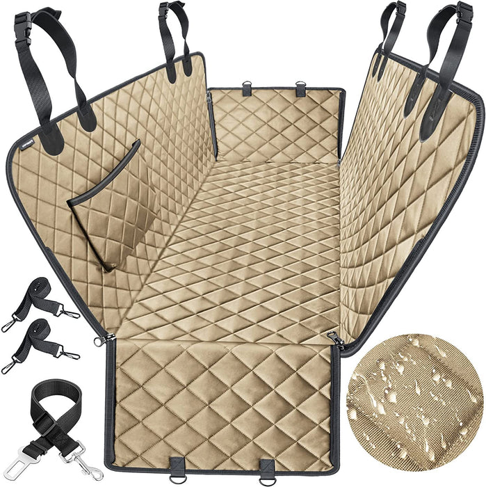 Dog Seat Cover Car Seat Cover for Pets 100% Waterproof Pet Seat Cover Hammock 600D Heavy Duty Scratch Proof Nonslip Durable Soft Pet Back Seat Covers for Cars Trucks and Suvs
