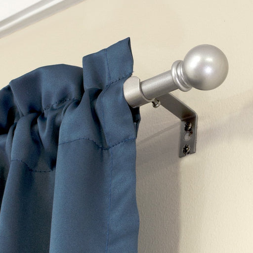 Mainstays 5/8" Nickel Ball Single Curtain Rod, 48-84", Nickel