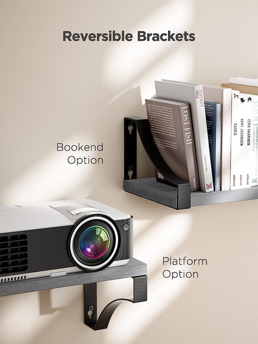 Floating Shelves Wall Mounted Set of 3, Rustic Wood Wall Shelves for Bedroom, Bathroom, Living Room, Kitchen, Laundry Room Storage & Decoration, Gray