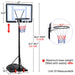 7-9.2 Ft. Height Adjustable Hoop Portable Basketball System Goal Outdoor Kids Youth with Wheels and Weighted Base