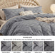 Bedsure Boho Duvet Cover Queen - Boho Bedding, Tufted Queen Duvet Cover for All Seasons, 3 Pieces Embroidery Shabby Chic Home Bedding Duvet Cover Set (Grey, Queen, 90X90'')