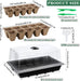4 Pack Seed Starter Tray Kit, 15 Peat Pots for Seedlings Plastic Germination Growing Trays with Plants Labels, Planting Tools, Plant Cultivation for Seed Starting and Garden Propagation, Black