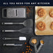 25Pc Kitchen Utensils Set - Nylon & Stainless Steel Cooking Utensils Set - Non-Stick Kitchen Utensils with Spatula - Kitchen Gadgets Cookware Set - Kitchen Tools Set (25 Piece, Gray)