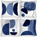 Navy Blue Throw Pillows for Couch Set of 4 Boho Decorative Pillow Covers White Modern Abstract Geometric Cushion Cover for Bed Bedroom Sofa Velvet Pillowcase 18X18 Inch Aesthetic Minimalist Home Décor