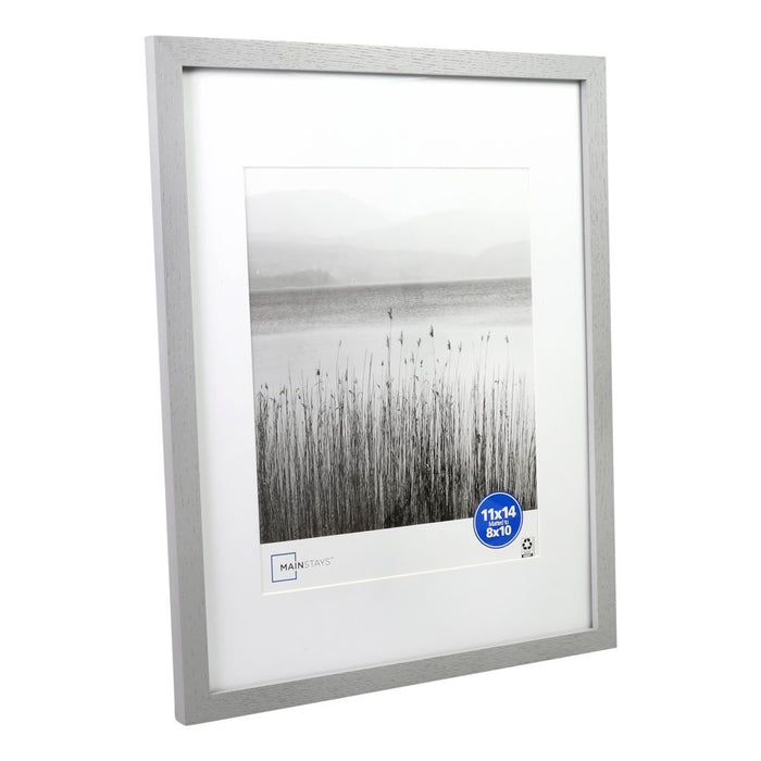 Mainstays 11X14 Inch Matted to 8X10 Inch Gray 0.5" Gallery Wall Picture Frame, Set of 4