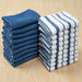 Mainstays, 18 Pack, 100% Cotton Waffle Dishcloths, Blue and Blue Stripe