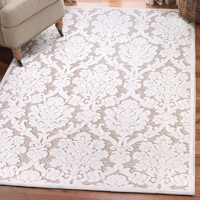 My Texas House Charlotte, Transitional, Damask, Woven Area Rug, 5'2" X 7'6"