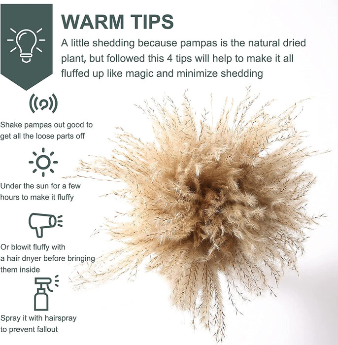 86PCS Natural Dried Pampas Grass Decor,Boho Room Decor Bouquet,Eucalyptus Dried Flowers,Centerpiece Table Decorations Bouquet for Wedding Floral Arrangements Home Living Room Decorations