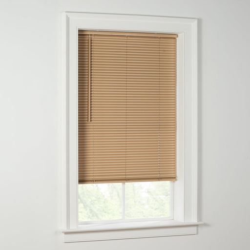 Mainstays 1" Cordless Vinyl Room Darkening Mini Blinds, Khaki, 29X64