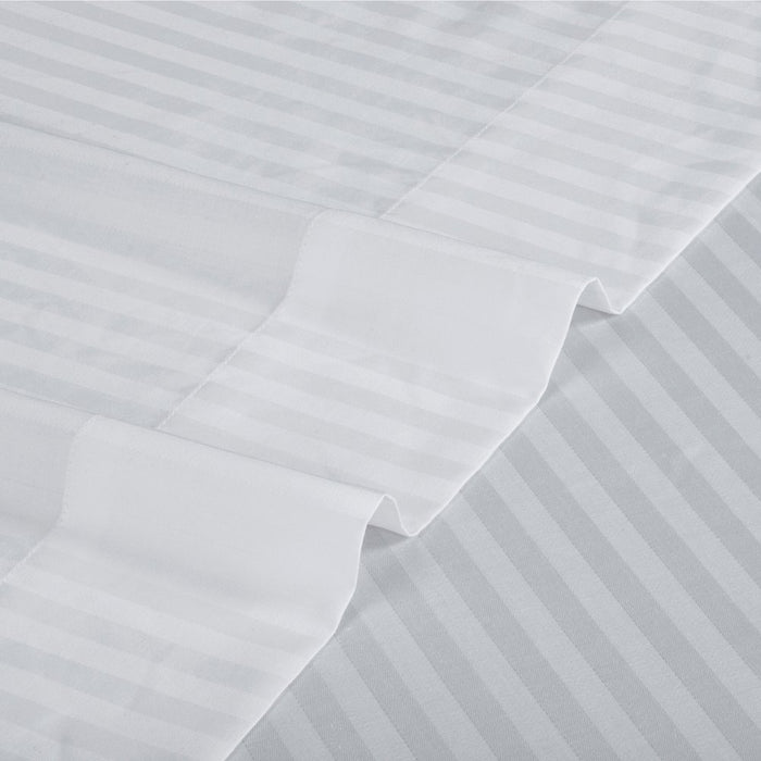 - Soft 100% Cotton Sheets, Full Size Sheet Sets, 4 Pc Set, 400 Thread Count Sateen, Deep Pocket Sheets, Cooling Sheets, Full Sheets, Stripe Bed Set (Stripe - Bright White)