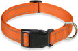 Reflective Dog Collar with Buckle Adjustable Safety Nylon Collars for Small Medium Large Dogs, Black S
