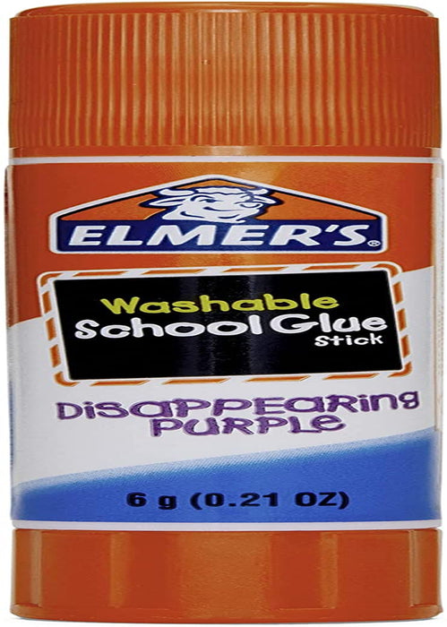 Elmer'S Disappearing Purple School Glue Sticks, Washable, 6 Grams, 12 Count