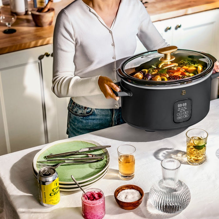 Beautiful 6QT Programmable Slow Cooker, Black Sesame by Drew Barrymore