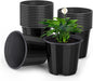 25 Packs 4 5 6 Inch Nursery Pots round Flower Pots Decorative Plastic Pots for Plants with Drainage Hole Seed Starting Pots for Seeding, Succulent(5 Inch, Black)